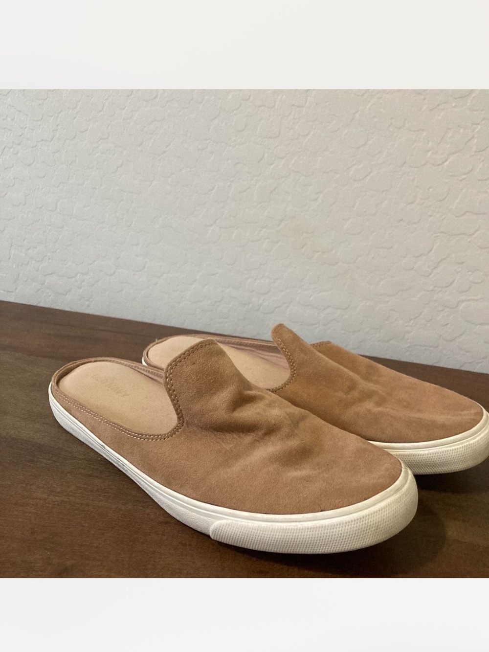 Women’s Tan Slip-On Suede Mules